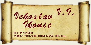Vekoslav Ikonić vizit kartica